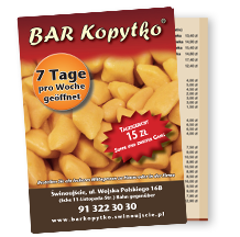 BAR Kopytko - menu